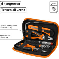 Слесарный набор TDM ELECTRIC Гранит №1, 6 предметов, тканевый чехол SQ1014-0201