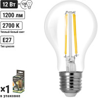 Лампа светодиодная E27 "Филамент" А60-12 Вт-230 В-2700 К TDM ELECTRIC SQ0340-0281