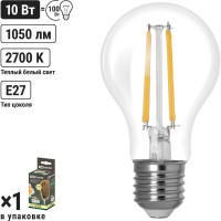 Лампа светодиодная E27 "Филамент" А60-10 Вт-230 В-2700 К TDM ELECTRIC SQ0340-0273