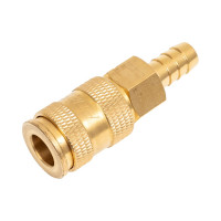 Быстроразъем пневматический с клапаном - елочка 10 мм Forsage 6745 F-BSE1-4SH