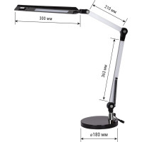 Светодиодный настольный светильник TDM ELECTRIC СН-50, 2 колена, 220 В, 9 Вт, 5000 К, сереб-черн, SQ0337-0162