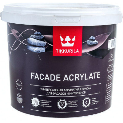 Tikkurila Краска Facade Acrylate 5 Л Для Фасадов 205607