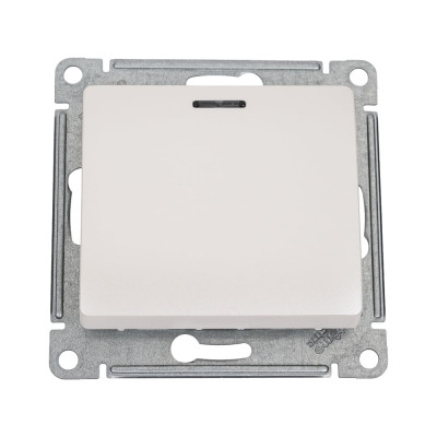 Переключатель Systeme Electric Glossa Перламутр 1-клавишный с подсветкой сх.6а, 10АХ SE GSL000663