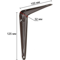 Кронштейн жестяной VORMANN 100x125x32 мм, цвет: коричневый лак, 00150 100 LB
