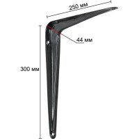 Кронштейн жестяной VORMANN 250x300x44 мм, цвет: черный лак, 00150 250 LS