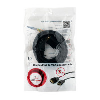 Кабель Cablexpert DisplayPort->VGA 3м, 20M/15M, черный, экран, пакет CCP-DPM-VGAM-10