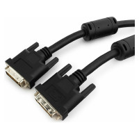 Кабель Cablexpert DVI-D dual link, 25M/25M, экран, феррит.кольца, медь, 3м, черный, пакет, CC-DVI2-BK-10