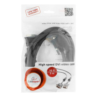 Кабель Cablexpert DVI-D dual link, 25M/25M, экран, феррит.кольца, медь, 3м, черный, пакет, CC-DVI2-BK-10