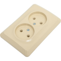 Розетка Systeme Electric Этюд Крем 2-ая без заземления, без шторок 16А 250B SE PC16-105K