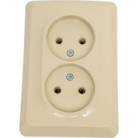 Розетка Systeme Electric Этюд Крем 2-ая без заземления, без шторок 16А 250B SE PC16-105K