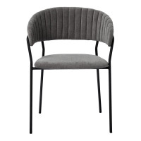 Стул BRADEX Turin серый вельвет с чёрными ножками FR 0556