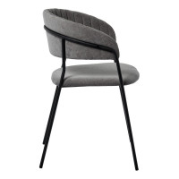 Стул BRADEX Turin серый вельвет с чёрными ножками FR 0556