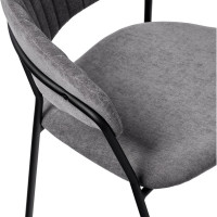 Стул BRADEX Turin серый вельвет с чёрными ножками FR 0556