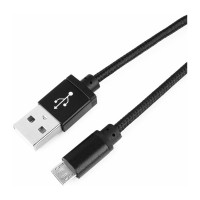 Кабель Cablexpert USB 2.0 AM/microBM 5P 1м нейлоновая оплетка, алюминиевые разъемы, черный CC-mUSB2bk1m
