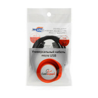 Кабель Cablexpert USB 2.0 AM/microBM 5P 1м нейлоновая оплетка, алюминиевые разъемы, черный CC-mUSB2bk1m