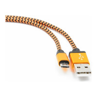 Кабель Cablexpert USB 2.0 AM/microBM 5P 1м нейлоновая оплетка, алюминиевые разъемы, оранжевый CC-mUSB2oe1m