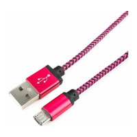 Кабель Cablexpert USB 2.0 AM/microBM 5P 1м нейлоновая оплетка, алюминиевые разъемы, фиолетовый CC-mUSB2pe1m