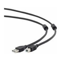 Кабель Cablexpert USB 2.0 Pro, AM/BM, 3м, экран, 2 ферритовых кольца, черный, CCF2-USB2-AMBM-10