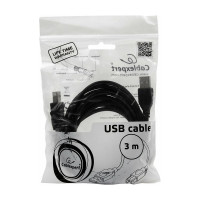 Кабель Cablexpert USB 2.0 Pro, AM/BM, 3.0м, экран, черный, пакет CCP-USB2-AMBM-10