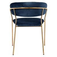 Стул BRADEX Turin синий с золотыми ножками FR 0557