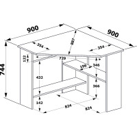 Компьютерный стол СОКОЛ белый КСТ-02 00-00010954