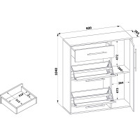 Тумба СОКОЛ венге/беленый дуб ТП-4 ШОТП4В5б5