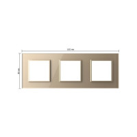 Рамка для розетки LIVOLO 3 поста, цвет золотой, стекло BB-C7-SR/SR/SR-13