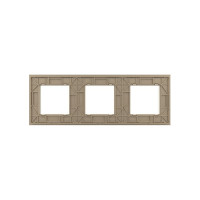 Рамка для розетки LIVOLO 3 поста, цвет золотой, стекло BB-C7-SR/SR/SR-13