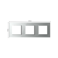 Рамка для розетки LIVOLO 3 поста, цвет серый, стекло BB-C7-SR/SR/SR-15