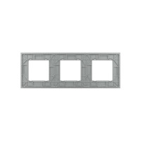 Рамка для розетки LIVOLO 3 поста, цвет серый, стекло BB-C7-SR/SR/SR-15