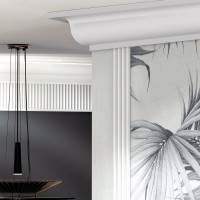 Потолочный карниз Stenopol 55х52х2000 мм под покраску C7108