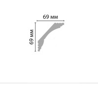 Потолочный карниз Stenopol 69х69х2000 мм под покраску C7100