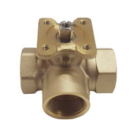 Трехходовой шаровой кран TECHNO 3020A латунный, под привод DN20, G3/4, КVS 4.0 640320-1