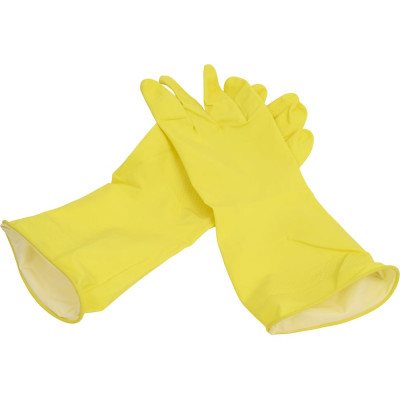 Хозяйственные латексные перчатки Komfi без х/б напыления, M, желтые 119539