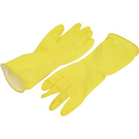 Хозяйственные латексные перчатки Komfi без х/б напыления, M, желтые 119539