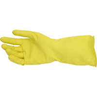 Хозяйственные латексные перчатки Komfi без х/б напыления, M, желтые 119539