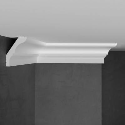 Плинтус потолочный Stenopol 55х39х2000 мм под покраску C7112