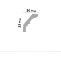 Плинтус потолочный Stenopol 55х39х2000 мм под покраску C7112