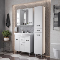 Тумба с раковиной Onika Балтика 80 напольная, белая 108023