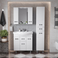 Тумба с раковиной Onika Балтика 80 напольная, белая 108023