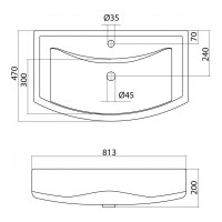 Тумба с раковиной Onika Балтика 80 напольная, белая 108023