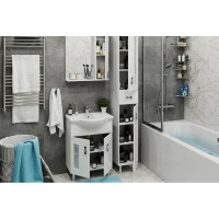 Тумба с раковиной Onika Кристалл 60 напольная, белая 106123