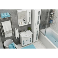 Тумба с раковиной Onika Кристалл 60 напольная, белая 106123