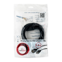 Кабель DisplayPort Cablexpert 1,8м, 20M/15M, черный, экран, пакет CCP-DPM-VGAM-6