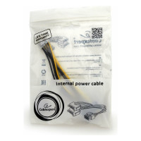 Кабель-разветвитель питания Cablexpert PCIe, 2xSata 15pin(M) / PCIe 8pin (M), медн.разветвитель, 15 см, пакет CC-PSU-83
