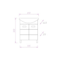 Тумба с раковиной Onika Балтика 65 напольная, белая (ум. Балтика 65) 106529