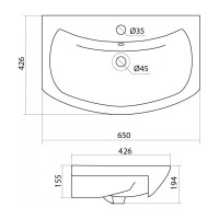 Тумба с раковиной Onika Балтика 65 напольная, белая (ум. Балтика 65) 106529