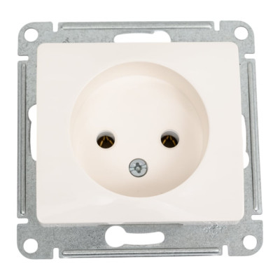Розетка Systeme Electric Glossa без заземления,16А, 250В, механизм, молочный SE GSL000941
