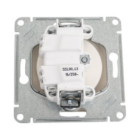 Розетка Systeme Electric Glossa без заземления,16А, 250В, механизм, молочный SE GSL000941