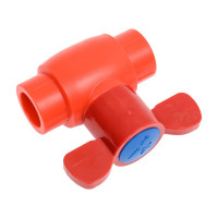 Шаровой кран Blue Ocean противопожарный - 20 красный, полипропиленовый Fire-S-B1 PPRF/BV/PPR/-1(R)-20